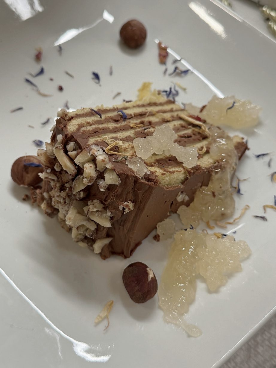 A dessert course from a Creative Mastery dinner