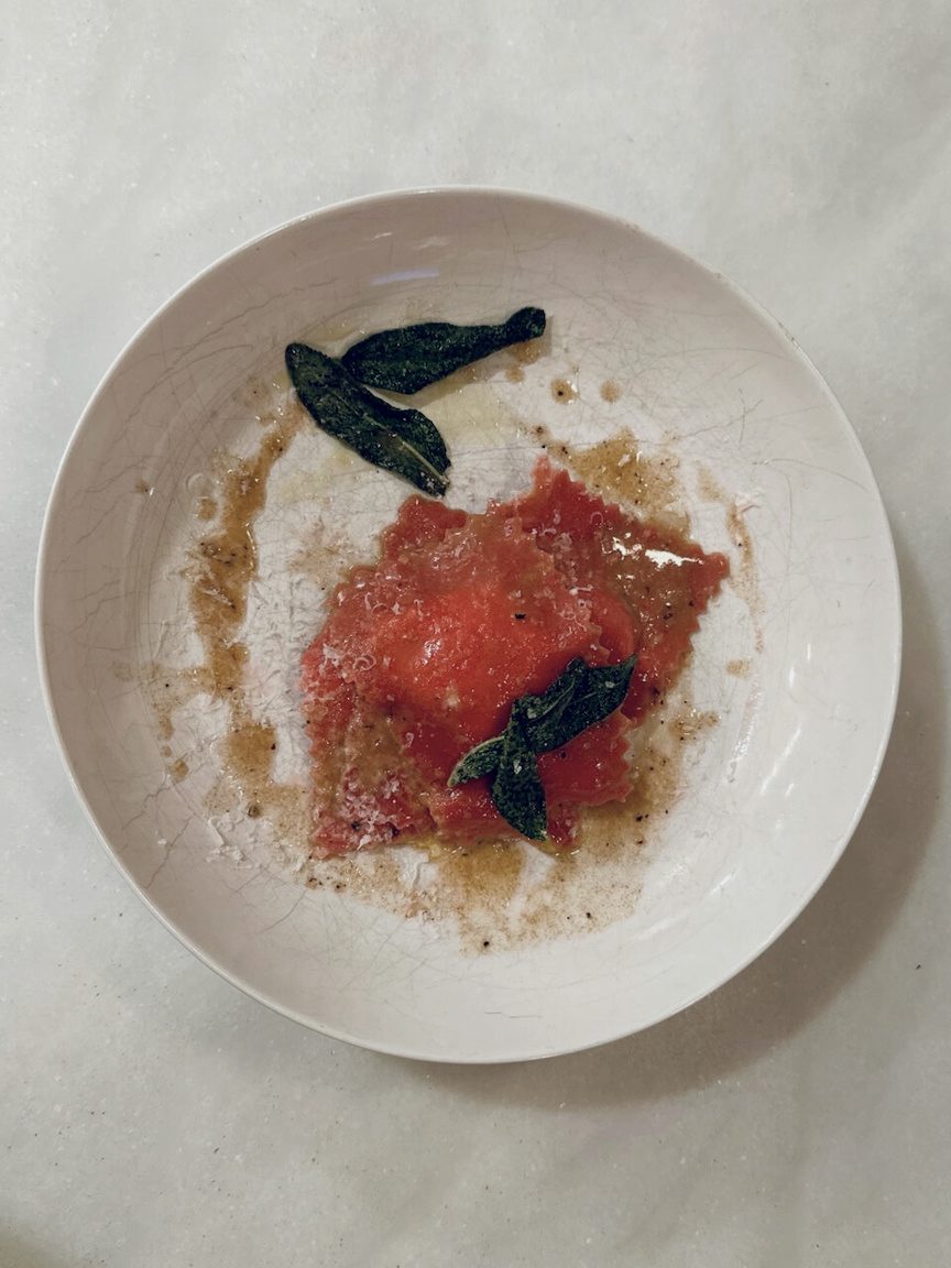 A plated course from a Creative Mastery dinner